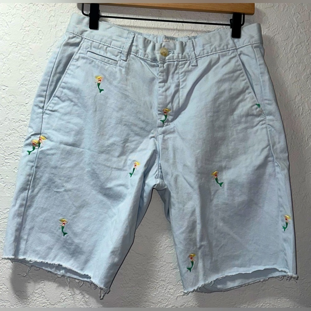Men's Gap Light Blue Shorts with Mermaid Embroidery